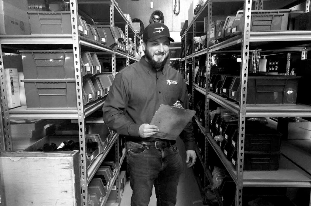 Parts manager. Bw